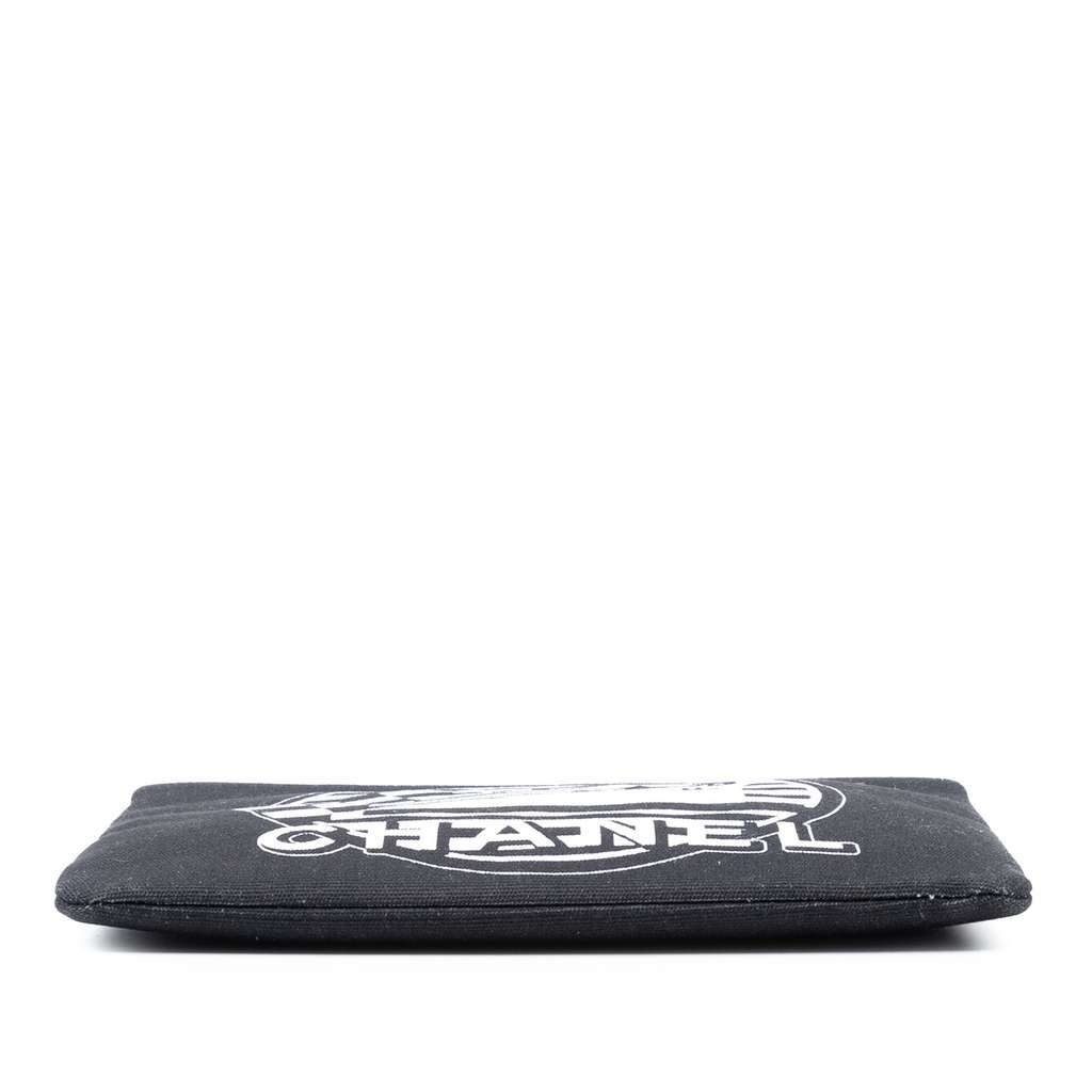 Chanel Medium Canvas La Pausa Zip O Case Clutch Black Canvas Very good condition - Inside View
