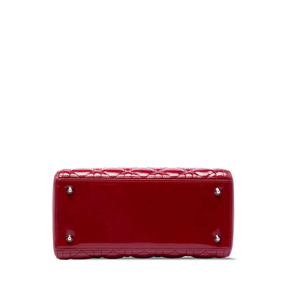 Dior Medium Patent Cannage Lady Dior Red Leather Very good condition - Inside View