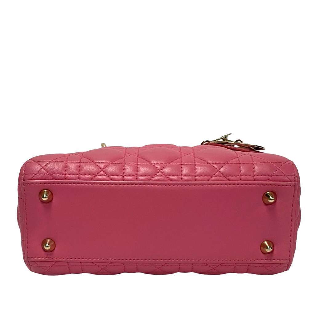 Dior Small Lambskin Cannage My ABCDior Lady Dior Pink Leather Good condition - Inside View
