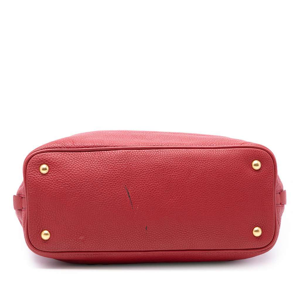 Prada Vitello Daino Side Zip Shopper Tote Red Leather Very good condition - Inside View