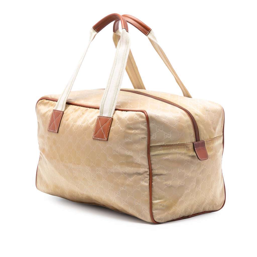 Gucci GG Nylon Web Travel Bag Brown Very good condition - Back View
