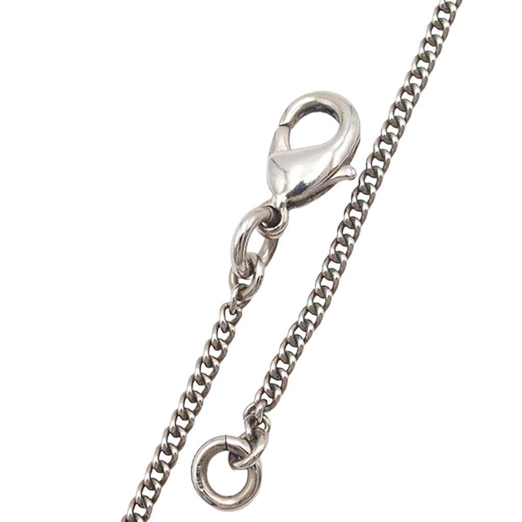Chanel CC Silver Plated Rhinestone Pendant Necklace Silver Metal Very good condition - Box View