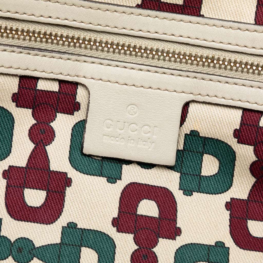 Gucci Large Guccissima Hysteria Tote White Leather Very good condition - Box View