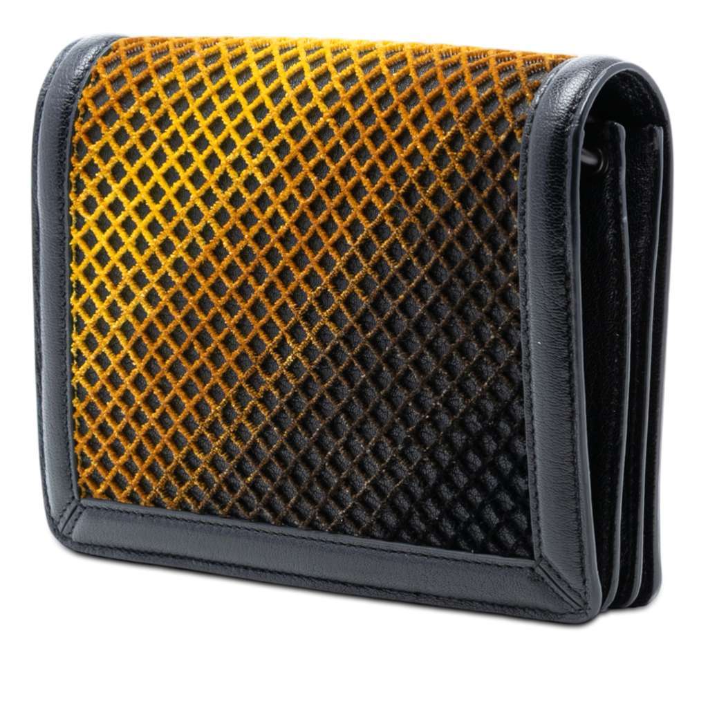 Bottega Veneta Mini Leather and Ombre Velvet Montebello Crisscross Crossbody Black Leather Very good condition - Back View