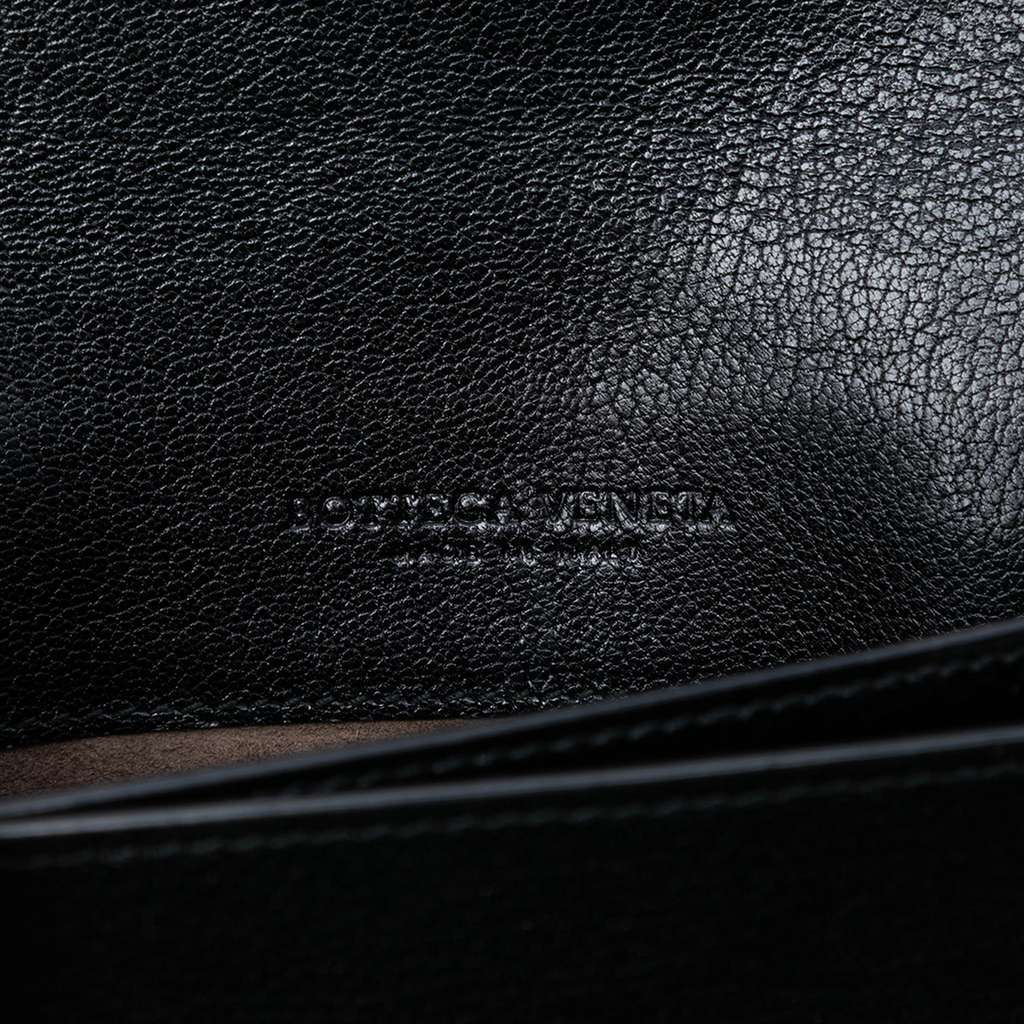 Bottega Veneta Mini Leather and Ombre Velvet Montebello Crisscross Crossbody Black Leather Very good condition - Box View