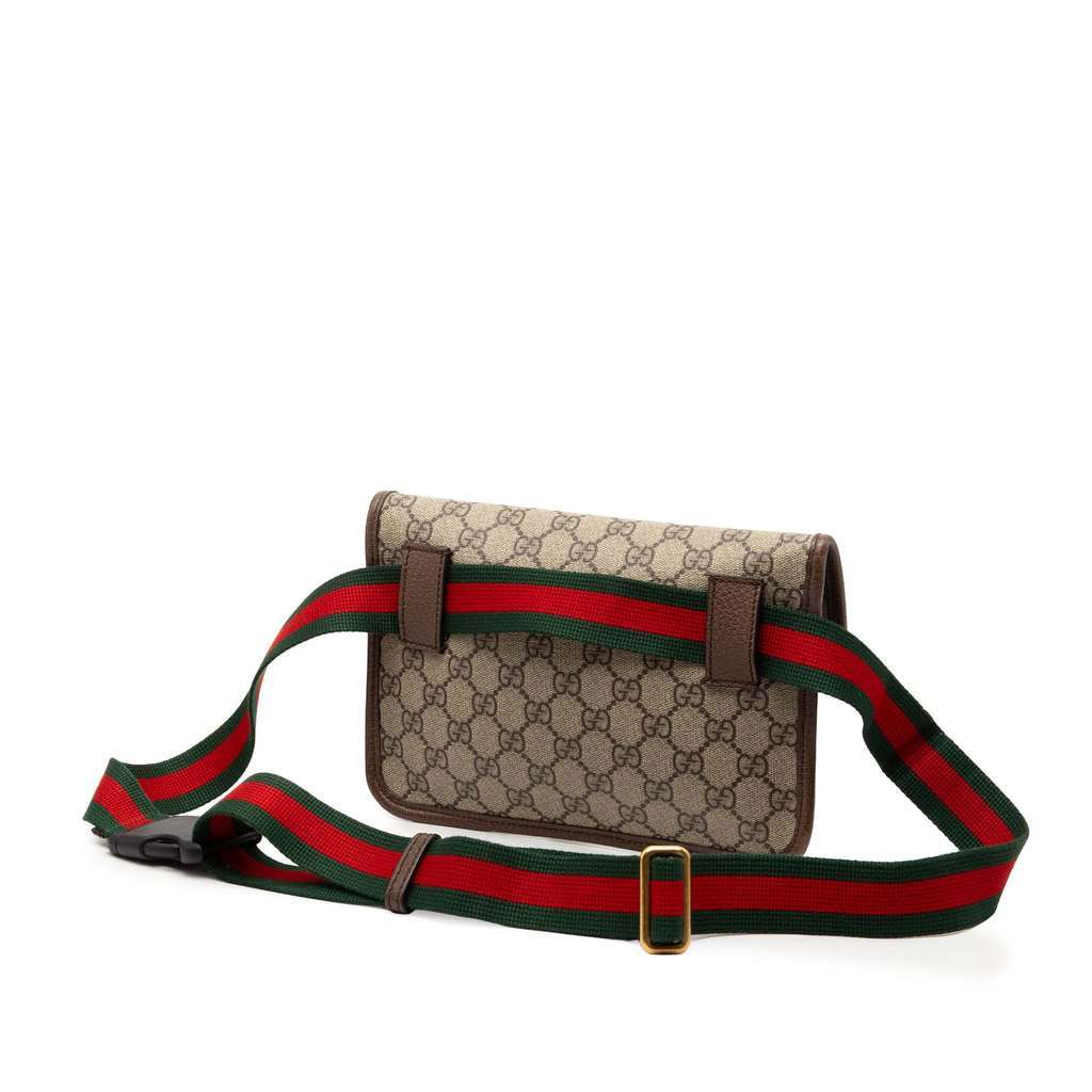 Gucci GG Supreme Web Neo Vintage Belt Bag Brown Canvas Very good condition - Back View