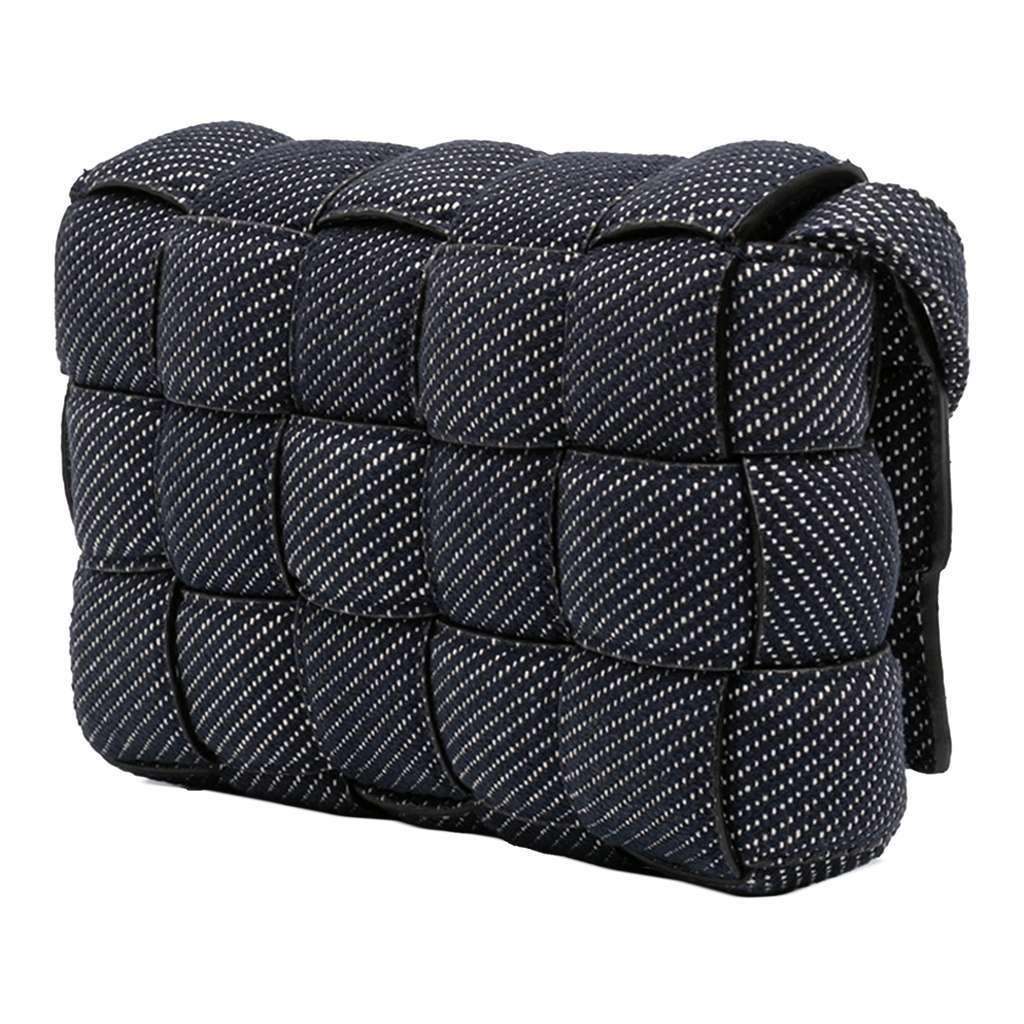 Bottega Veneta Denim Intrecciato Cassette Padded Crossbody Blue Denim Very good condition - Back View