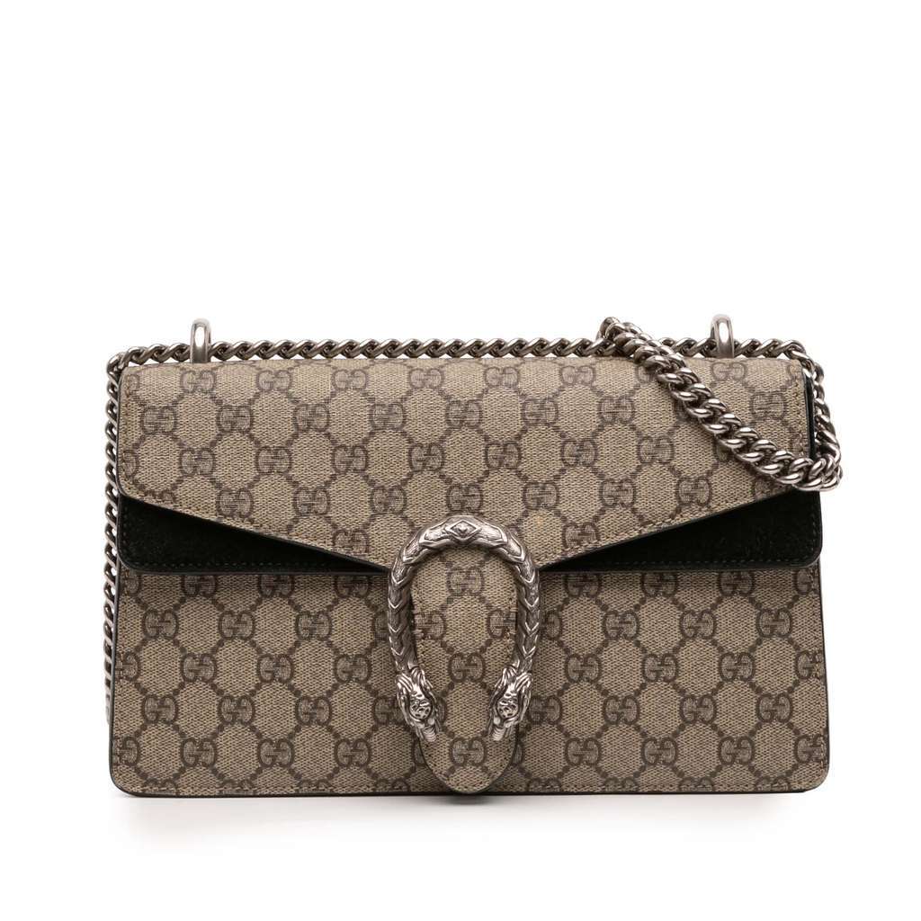 Gucci Medium GG Supreme Dionysus Shoulder Bag Brown Canvas Very good condition - Front View