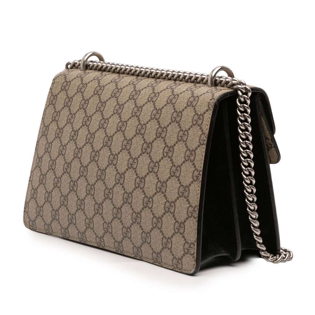 Gucci Medium GG Supreme Dionysus Shoulder Bag Brown Canvas Very good condition - Back View