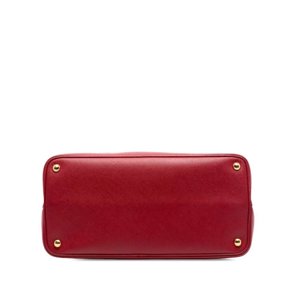 Prada Medium Saffiano Cuir Double Satchel Red Leather Very good condition - Inside View