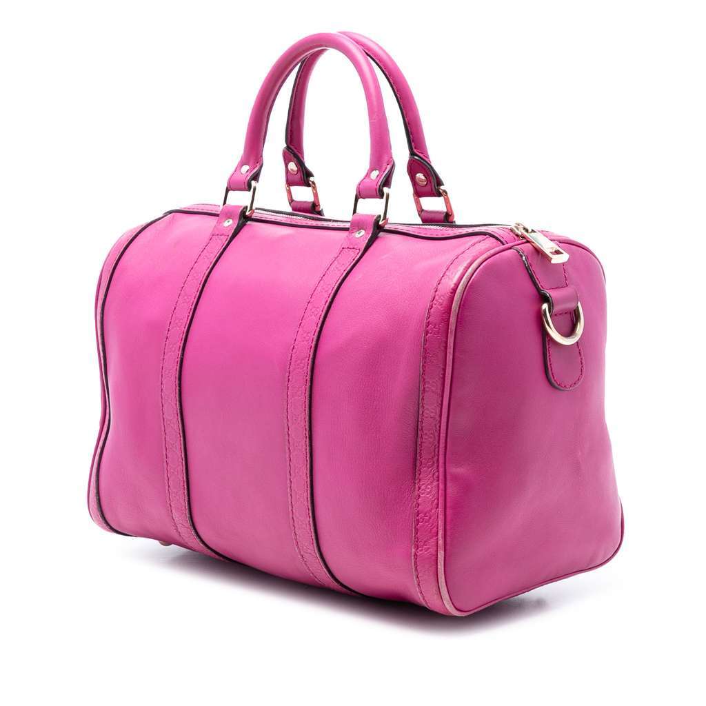 Gucci Medium Microguccissima Trimmed Joy Boston Bag Pink Leather Very good - Back View