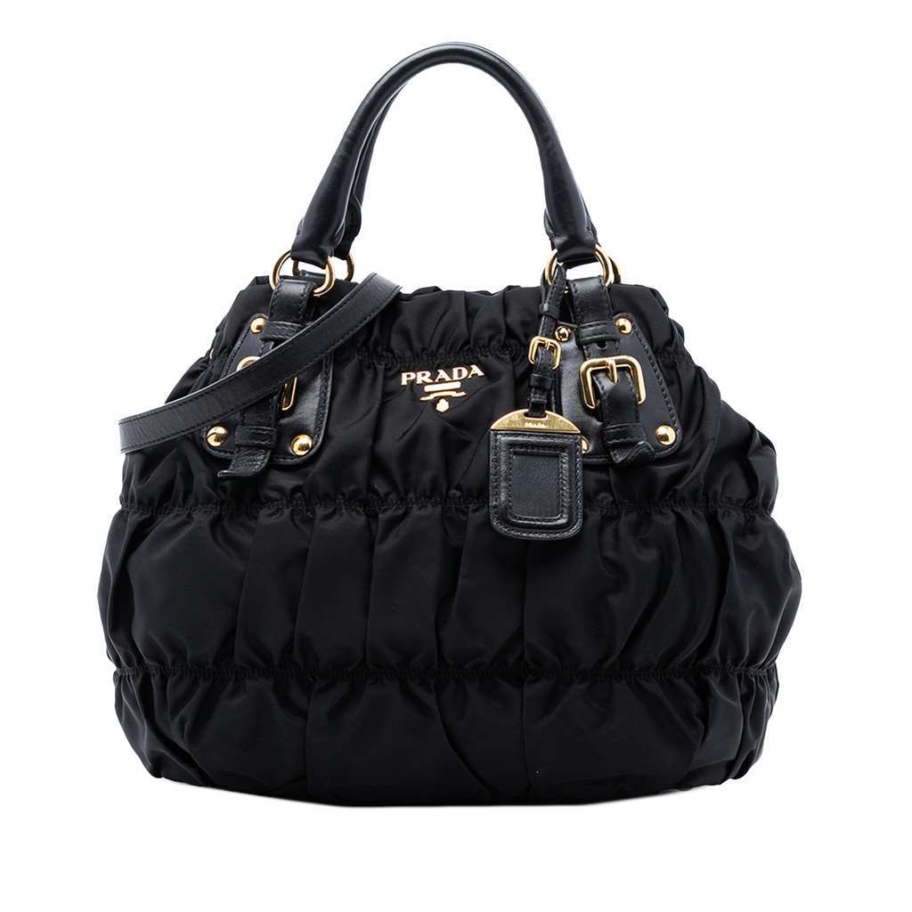 Prada Tessuto Gaufre Satchel Black Very good condition - Front View