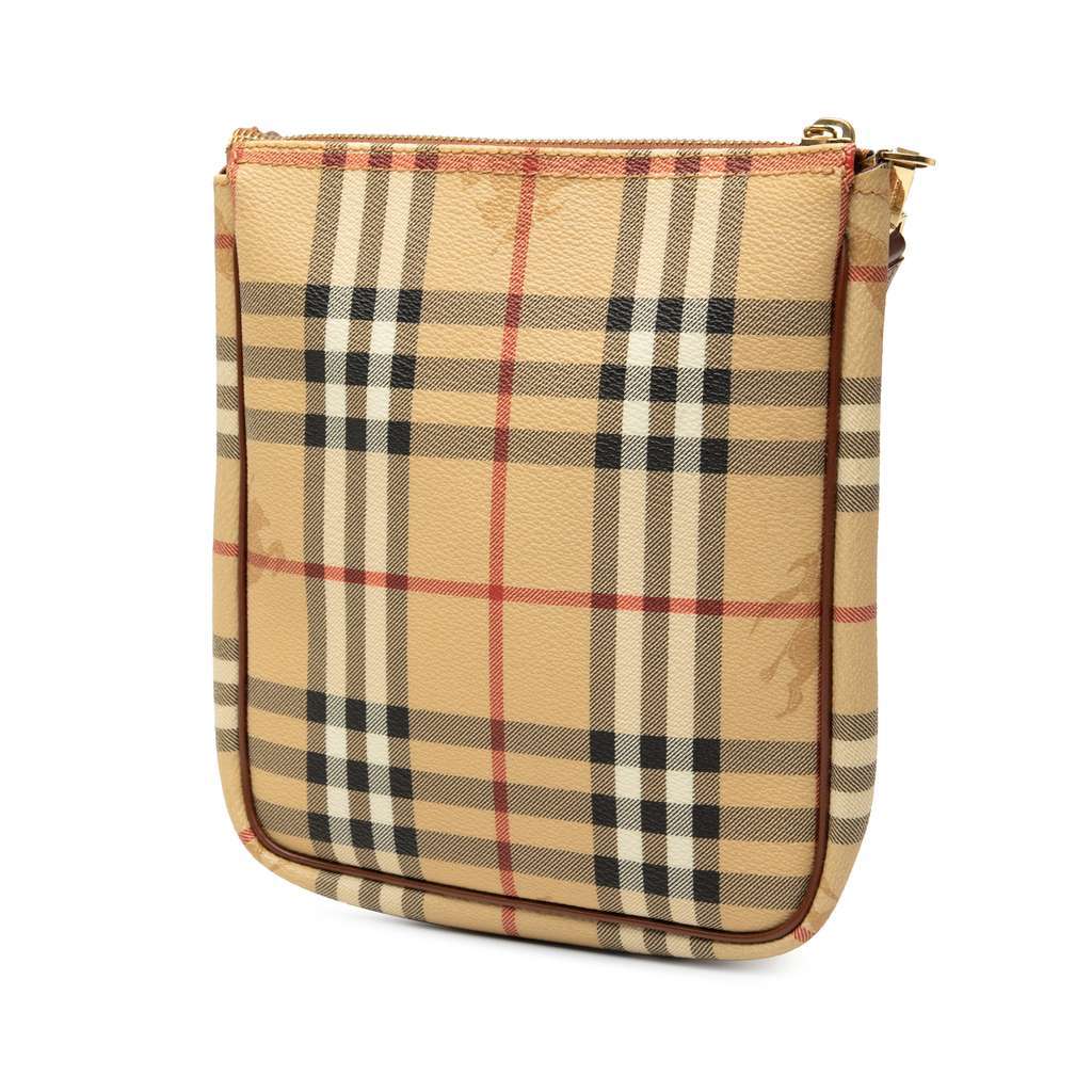 Burberry Haymarket Check Coated Canvas Crossbody Beige Very good condition - Back View