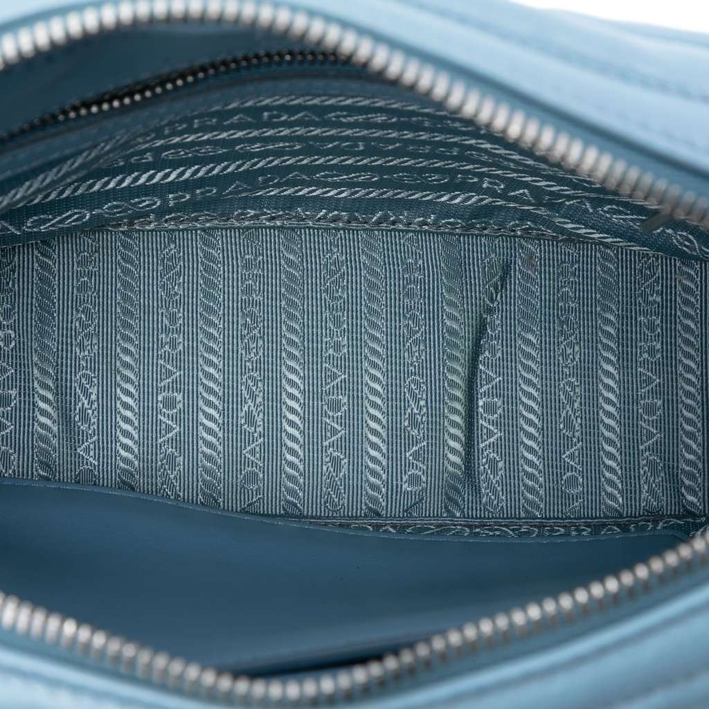 Prada Soft Calfskin Diagramme Camera Bag Blue Leather Very good condition - Model View