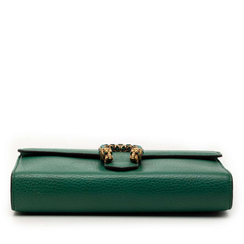 Gucci Leather Dionysus Wallet on Chain Green Leather Very good condition - Inside View