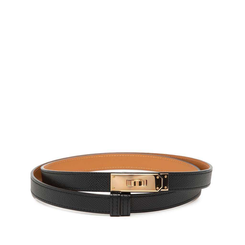 Hermès Epsom Kelly 18 Belt Black Leather Very good condition - Front View