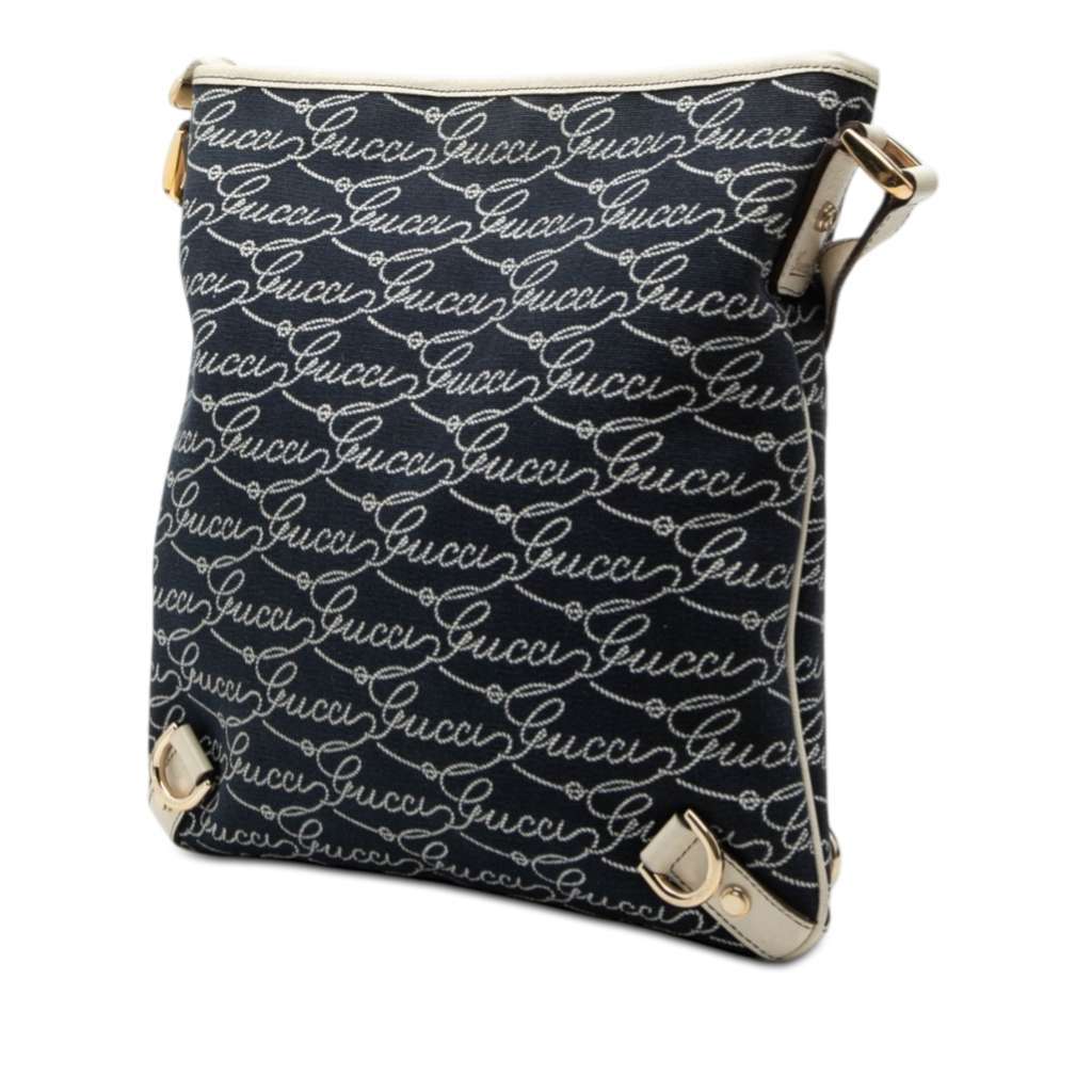Gucci 85th Anniversary Denim Abbey D Ring Crossbody Blue Denim Very good condition - Back View