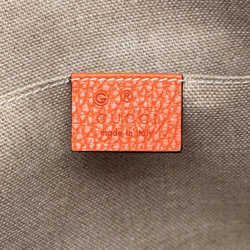 Gucci Calfskin Bamboo Tassel Clutch Orange Leather Very good condition - Box View