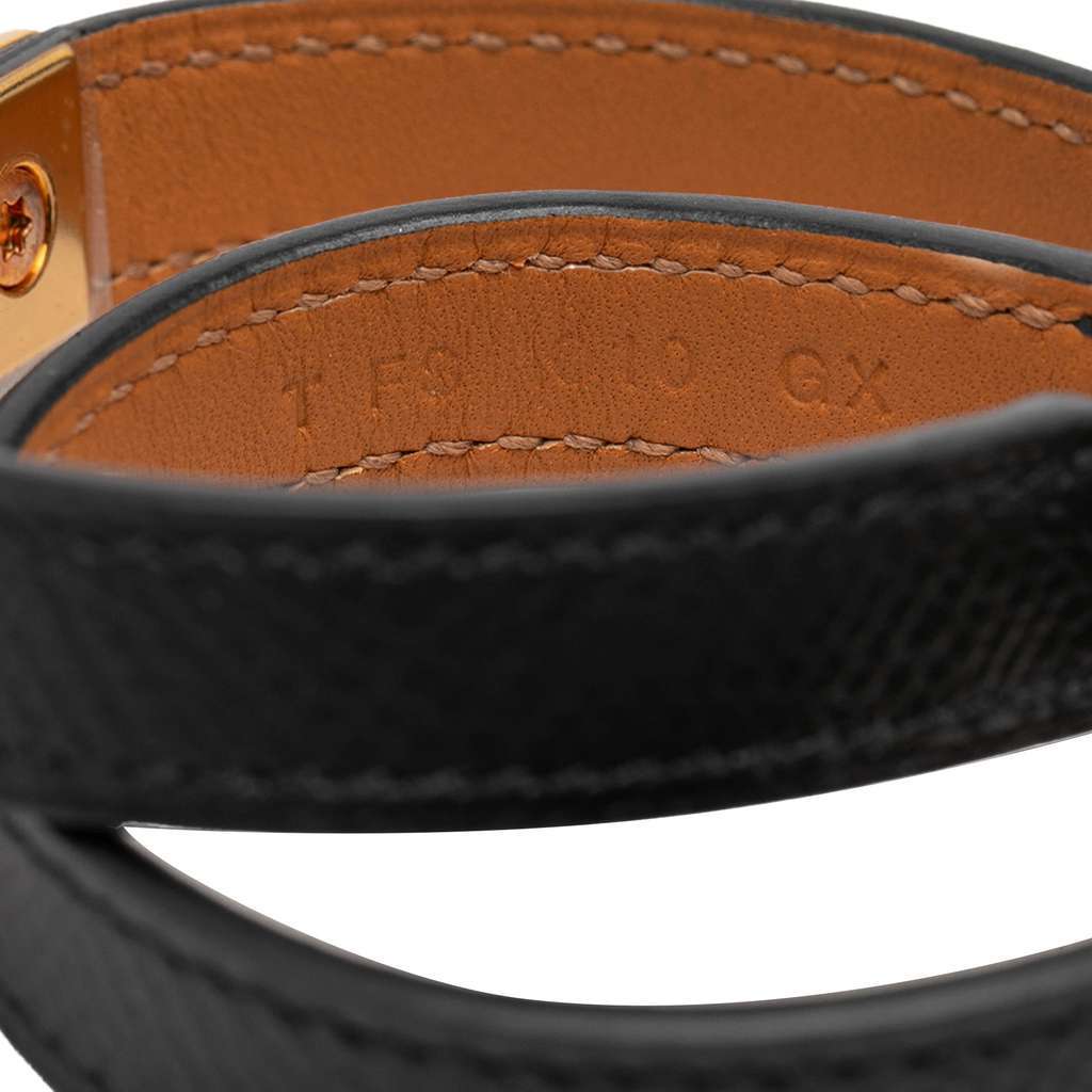 Hermès Epsom Rivale Double Tour Bracelet Black Leather Very good - Model View