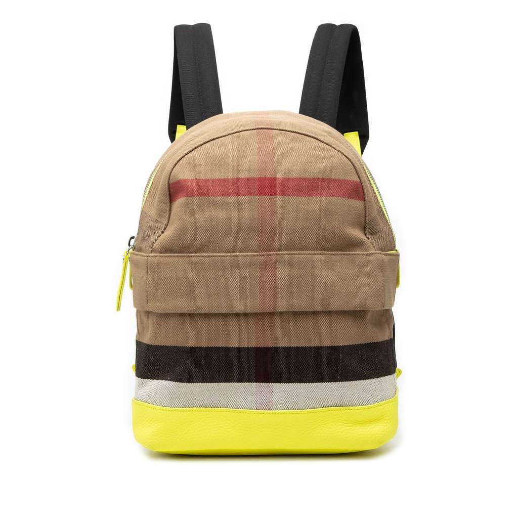 Burberry Mega Check Canvas Tiller Backpack Brown Canvas Good condition - Front View