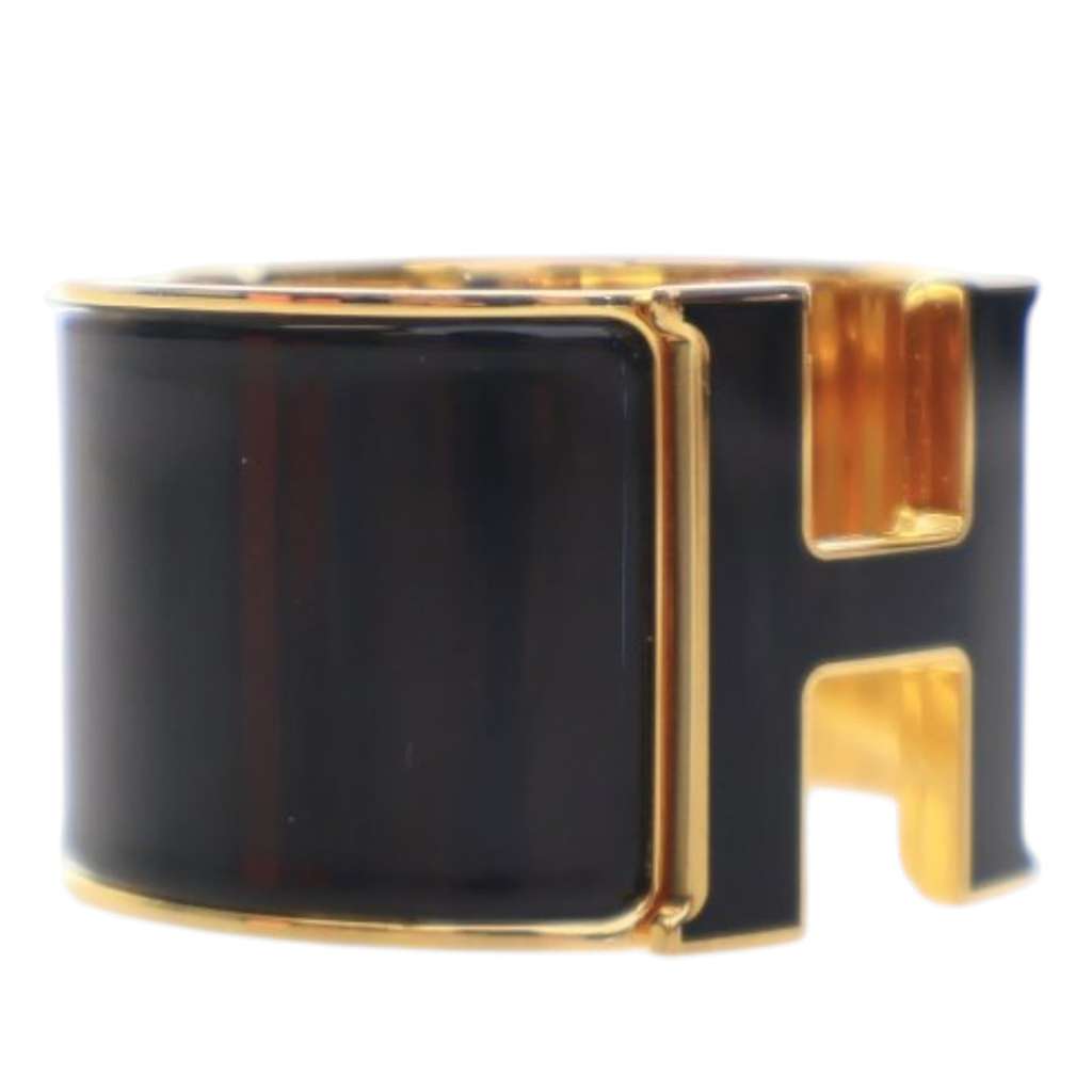 Hermès Extra Wide Enamel  Clic Clac H Bracelet PM Black Very good condition - Back View