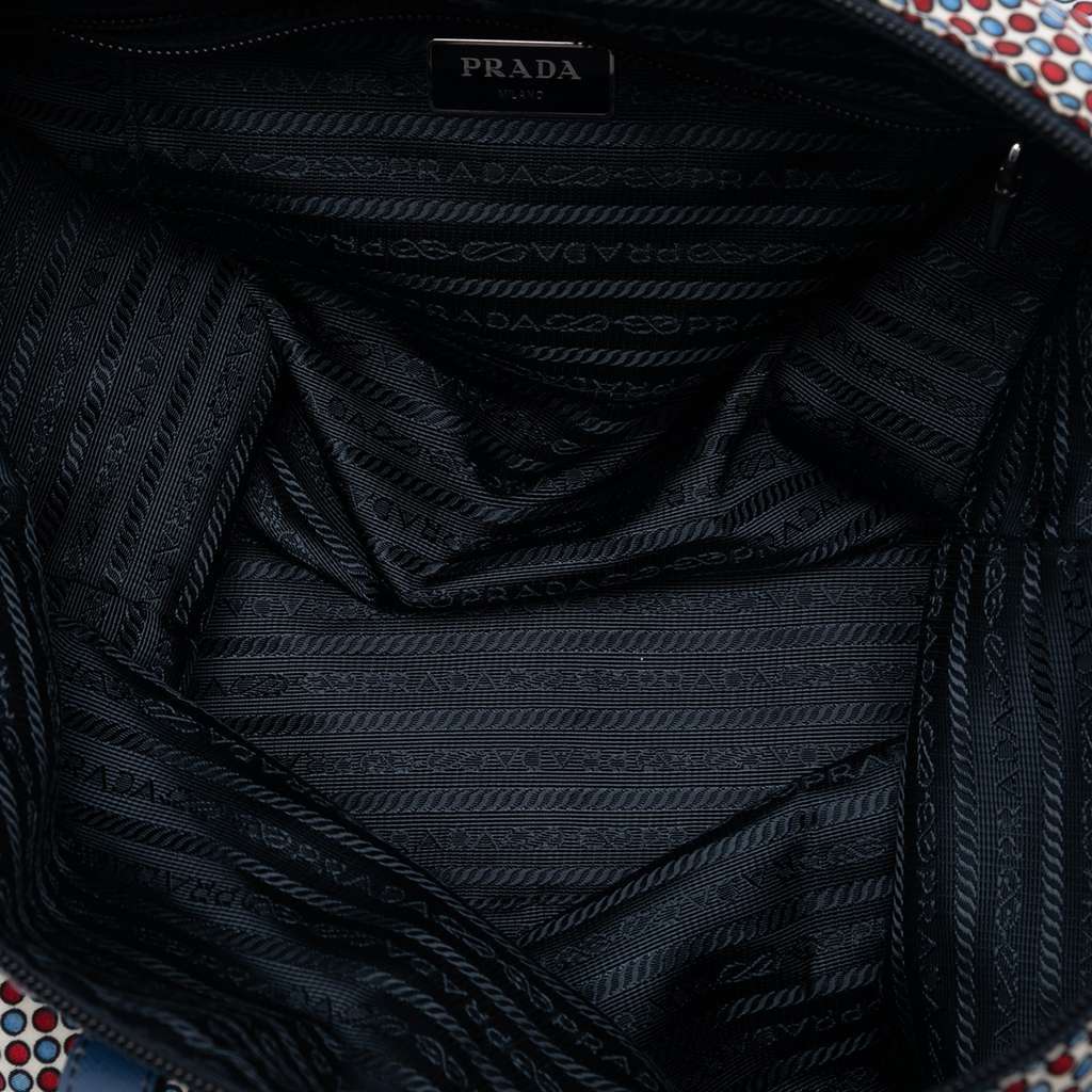 Prada Tessuto Stampato Satchel Blue Very good condition - Model View