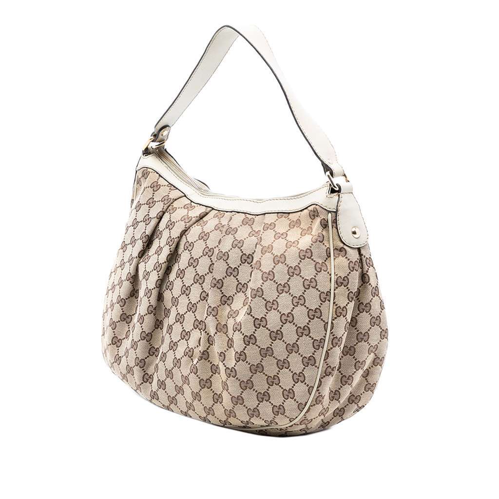 Gucci GG Canvas Sukey Shoulder Bag Beige Very good condition - Back View