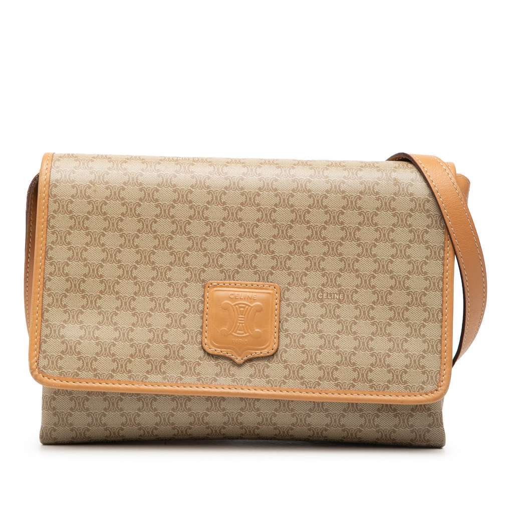 Celine Macadam Coated Canvas Crossbody Beige Very good condition - Front View