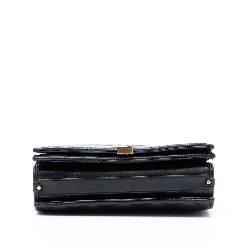 Saint Laurent Small Quilted Lambskin Becky Chain Shoulder Bag Black Leather Very good condition - Inside View