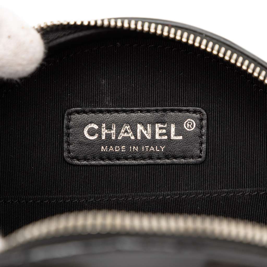 Chanel Patent Round As Earth Bag Black Leather Very good condition - Box View