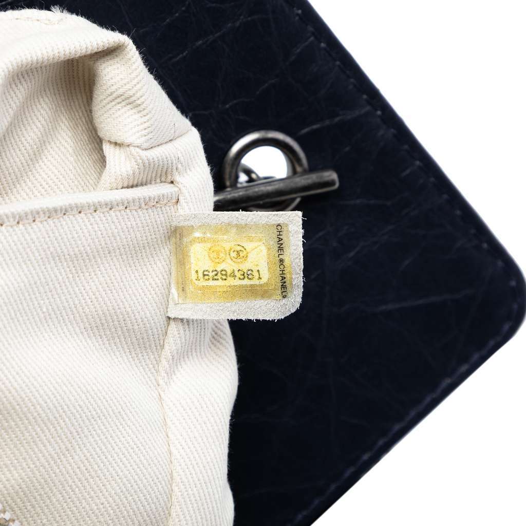 Chanel Quilted Aged Calfskin Reissue 2.55 Tote Blue Leather Very good condition - Box View