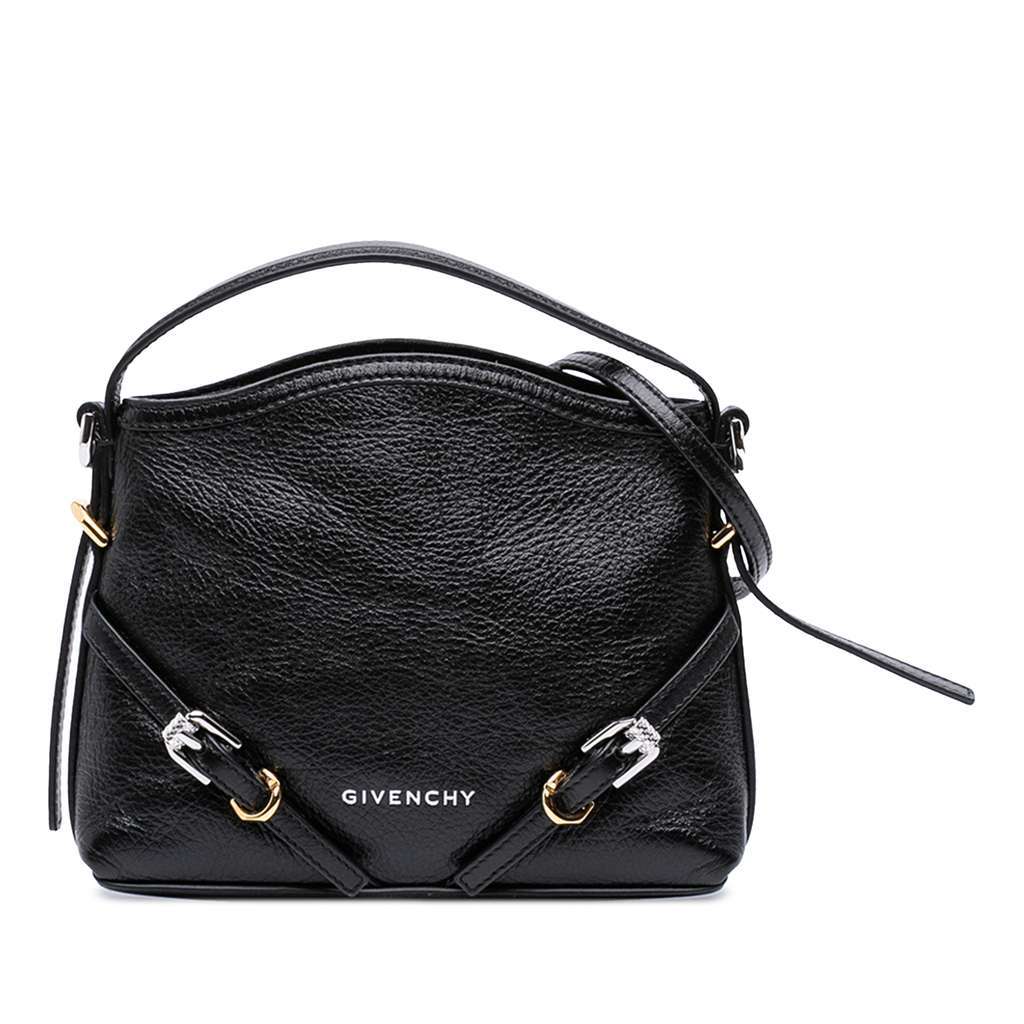 Givenchy Nano Leather Voyou Satchel Black Leather Very good condition - Front View