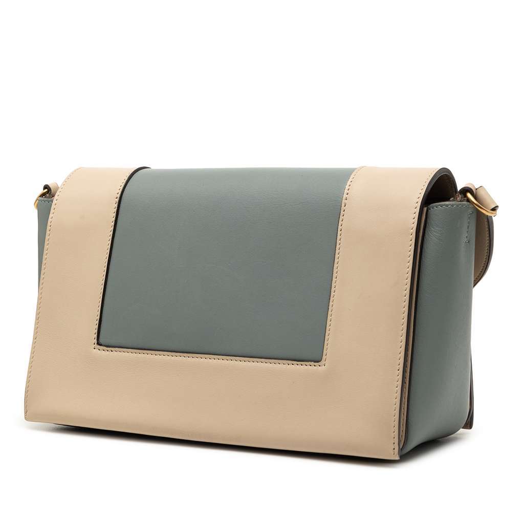 Celine Leather Frame Shoulder Bag Blue Leather Very good condition - Back View