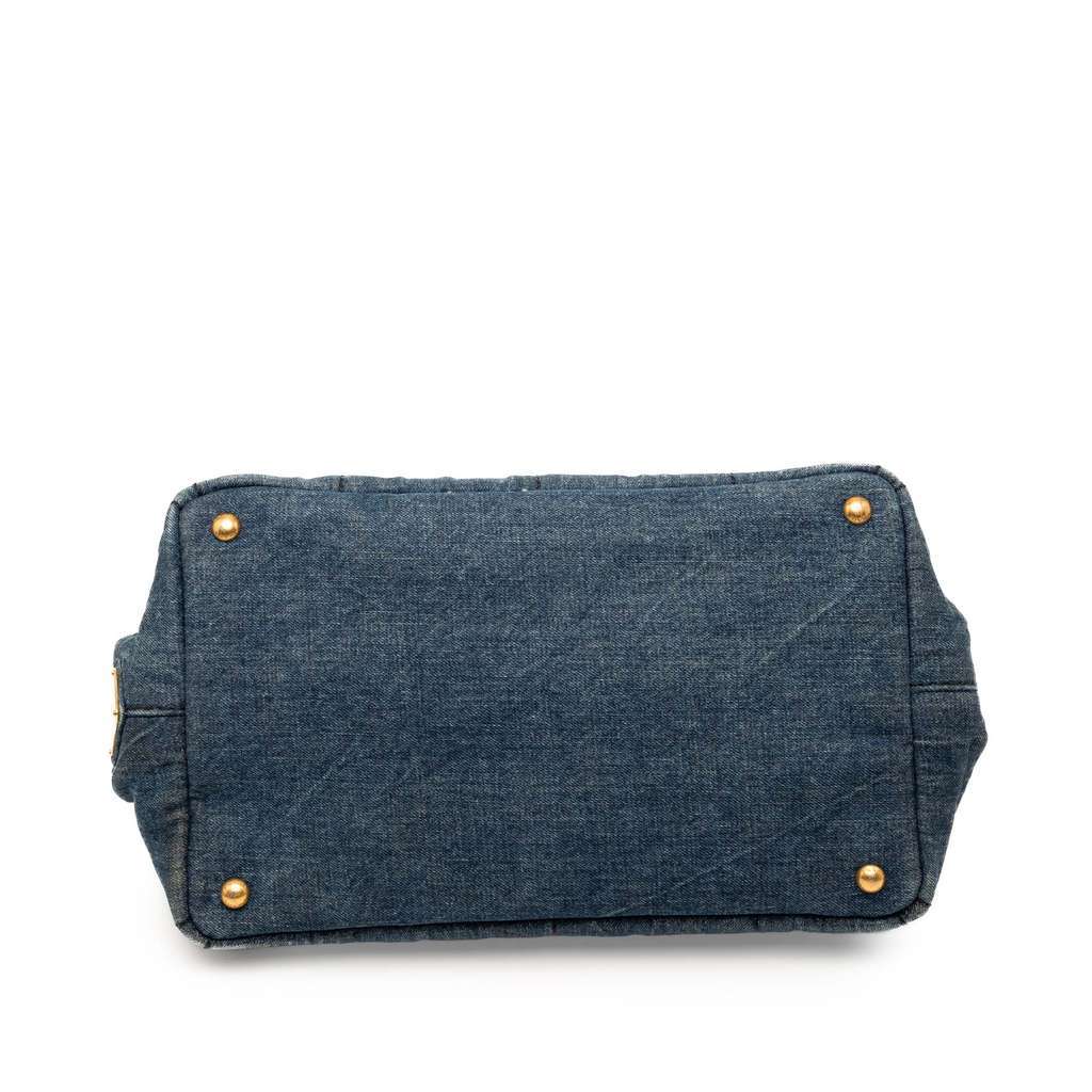 Prada Denim Canapa Logo Satchel Blue Denim Very good condition - Inside View