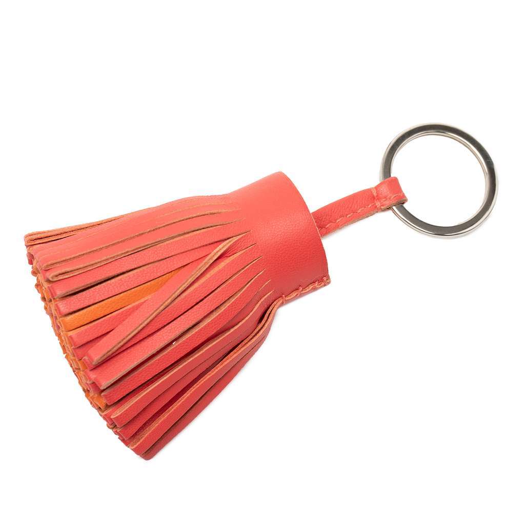 Hermès Milo Lambskin Carmen Key Ring Orange Leather Very good condition - Back View