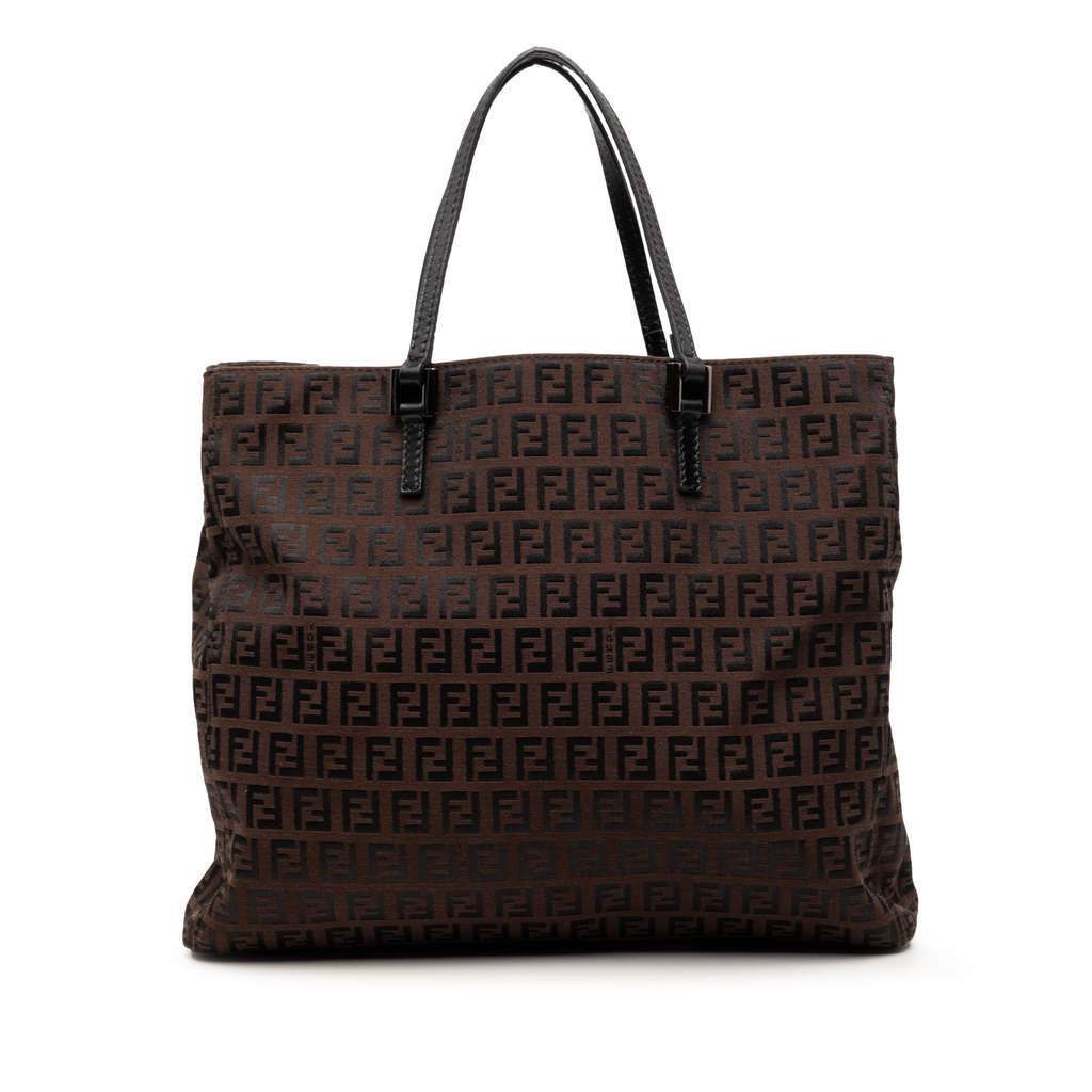 Fendi Zucchino Canvas Tote Brown Canvas Very good condition - Front View