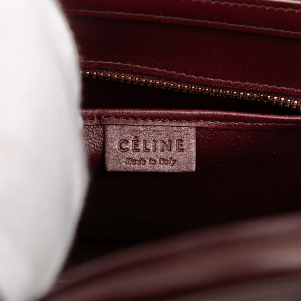 Celine Nano Tricolor Nubuck and Calfskin Luggage Tote Orange Leather Very good condition - Box View