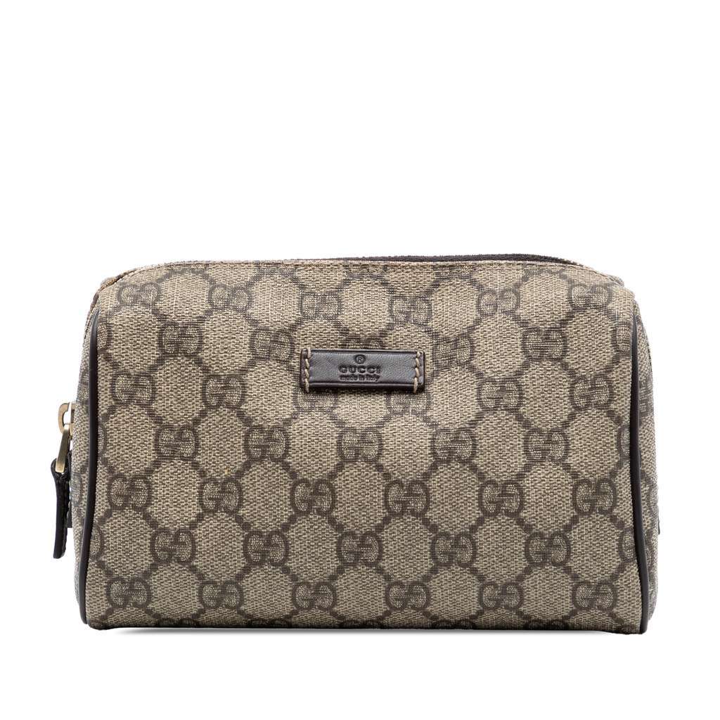 Gucci GG Supreme Pouch Beige Very good condition - Front View