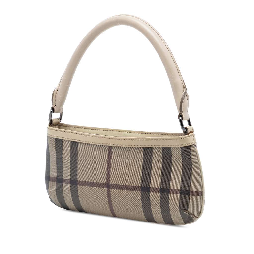 Burberry Smoke Check Coated Canvas Shoulder Bag Beige Very good condition - Back View