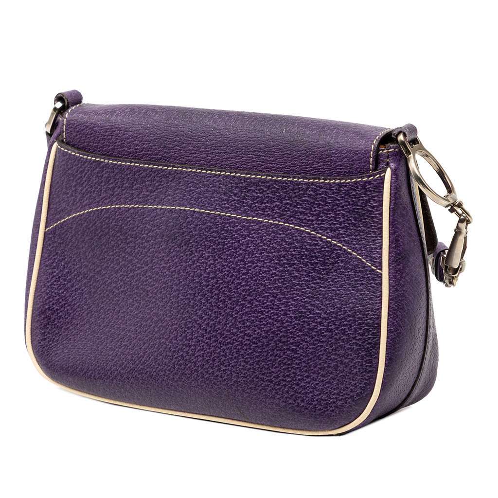 Prada Cinghiale Flap Shoulder Bag Purple Leather Very good condition - Back View