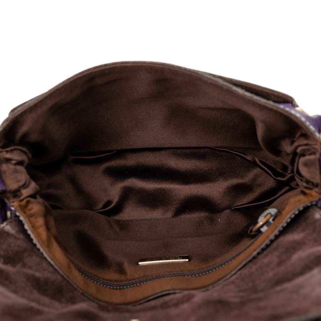 Prada Cinghiale Flap Shoulder Bag Purple Leather Very good condition - Model View