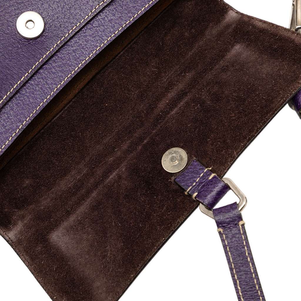 Prada Cinghiale Flap Shoulder Bag Purple Leather Very good condition - Box View