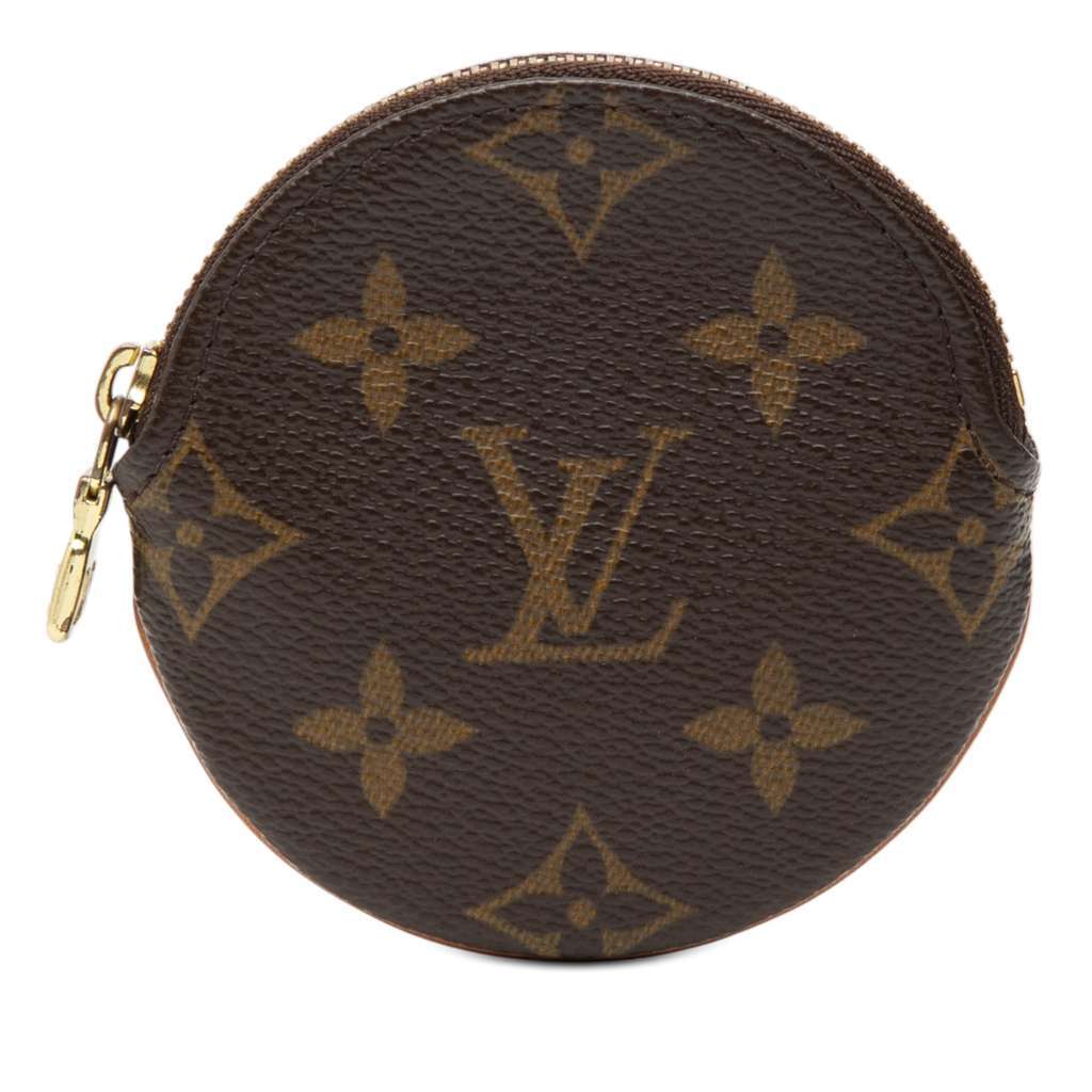 Louis Vuitton Monogram Round Coin Pouch Brown Very good condition - Front View