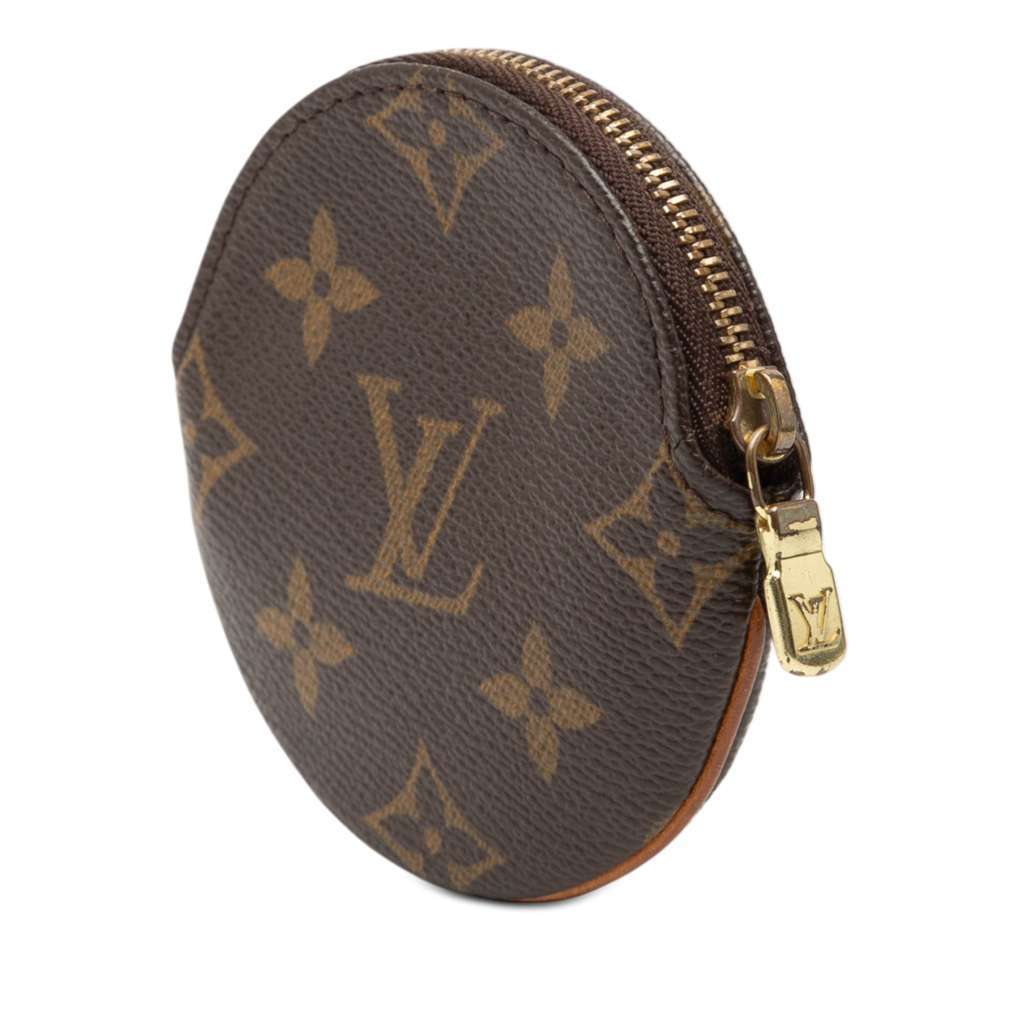 Louis Vuitton Monogram Round Coin Pouch Brown Very good condition - Back View