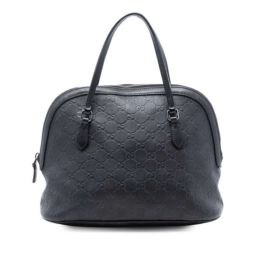 Gucci Medium Guccissima Dome Satchel Black Leather Very good condition - Front View