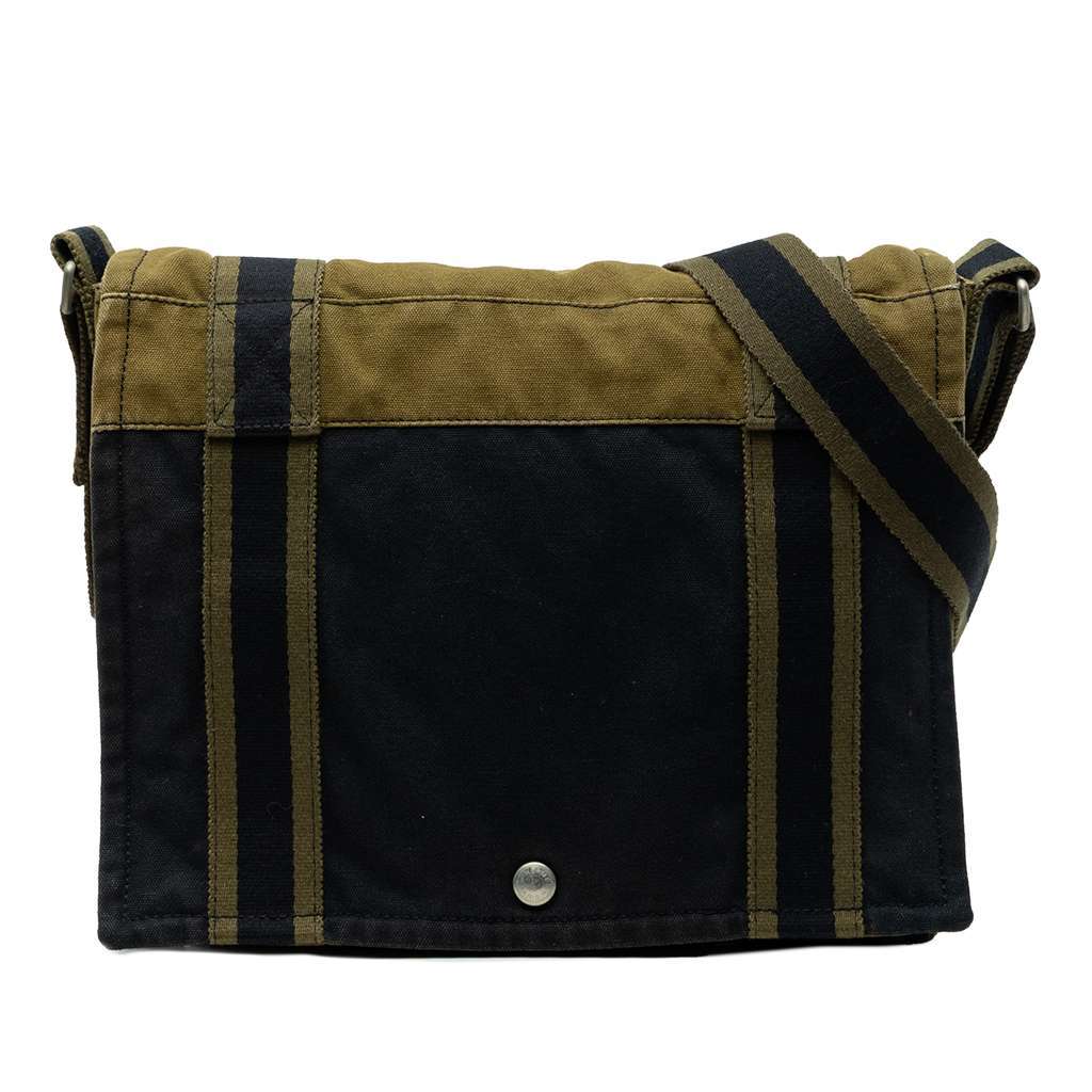 Hermès Bicolor Canvas Fourre Tout Besace MM Blue Canvas Very good condition - Front View