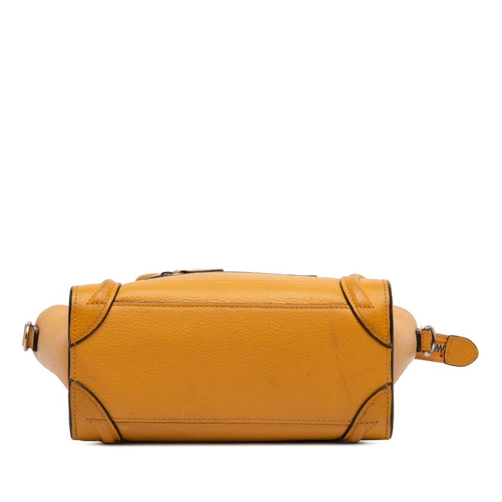 Celine Nano Leather Luggage Tote Yellow Leather Good condition - Inside View
