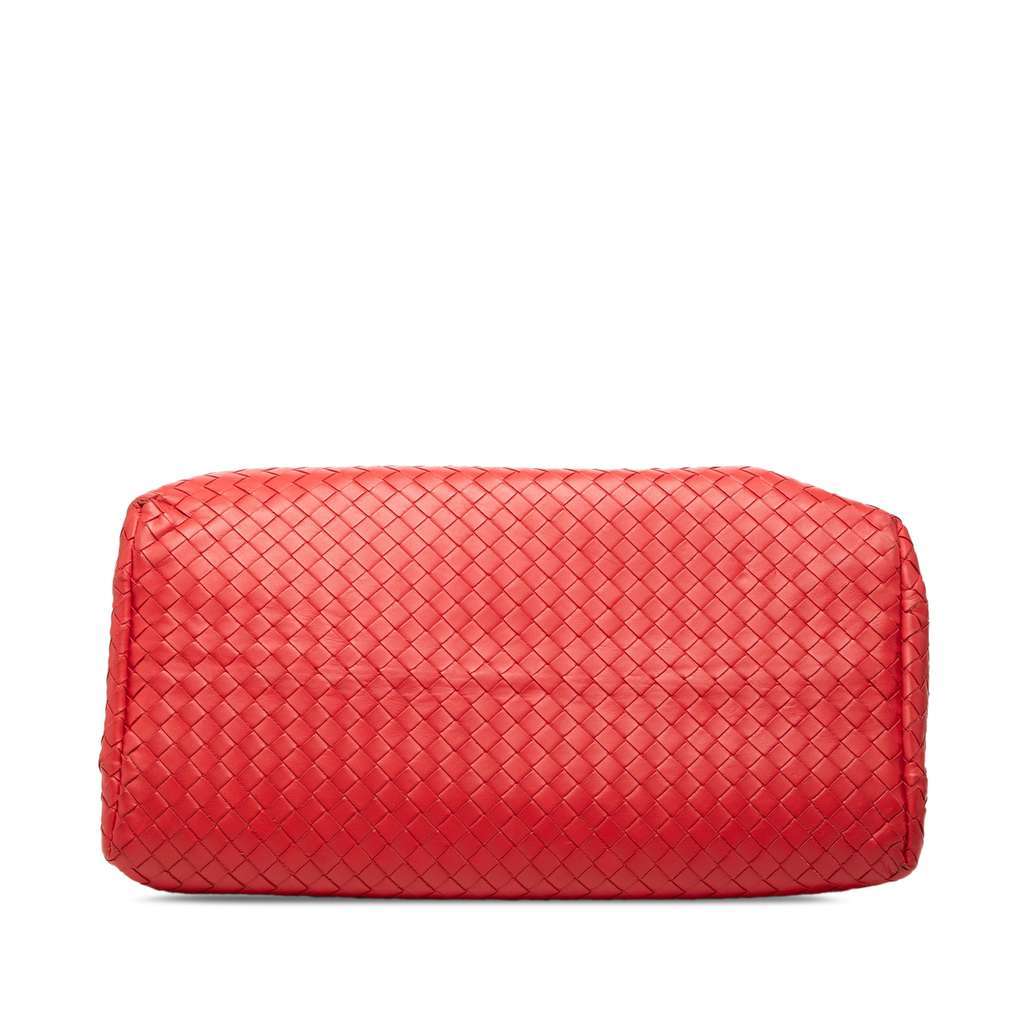 Bottega Veneta Medium Nappa Intrecciato Roma Tote Red Leather Very good condition - Inside View