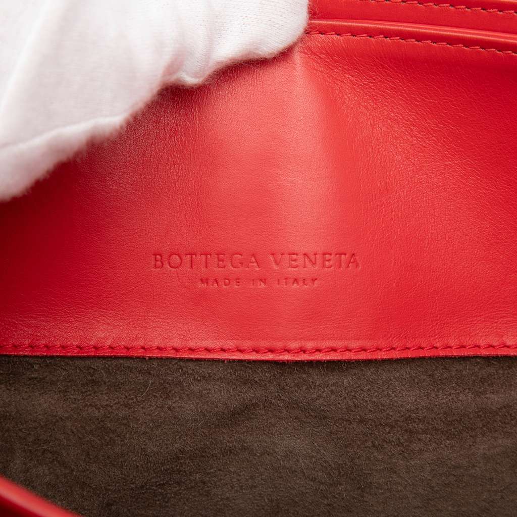 Bottega Veneta Medium Nappa Intrecciato Roma Tote Red Leather Very good condition - Box View