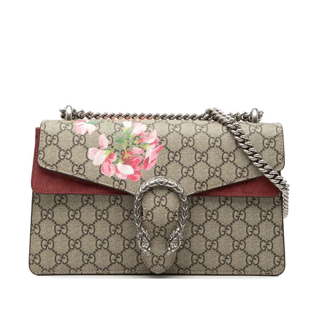Gucci Medium GG Supreme Blooms Dionysus Shoulder Bag Beige Very good - Front View